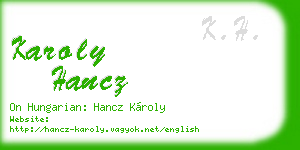 karoly hancz business card